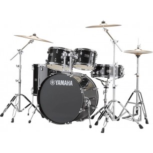 RYDEEN 5-fûts Fusion 22" Black Glitter - avec pack d'accessoires et cymbales Paiste