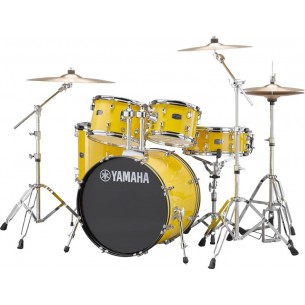 RYDEEN 5-fûts Fusion 20" Mellow Yellow - avec pack d'accessoires et cymbales Paiste