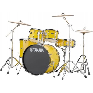 RYDEEN 5-fûts Fusion 22" Mellow Yellow - avec pack d'accessoires et cymbales Paiste