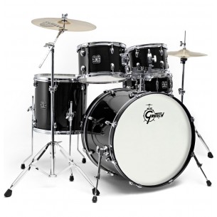 Batterie Gretsch Energy GE1 5-Fûts Fusion 20" Black + pack hardware + cymbales SABIAN