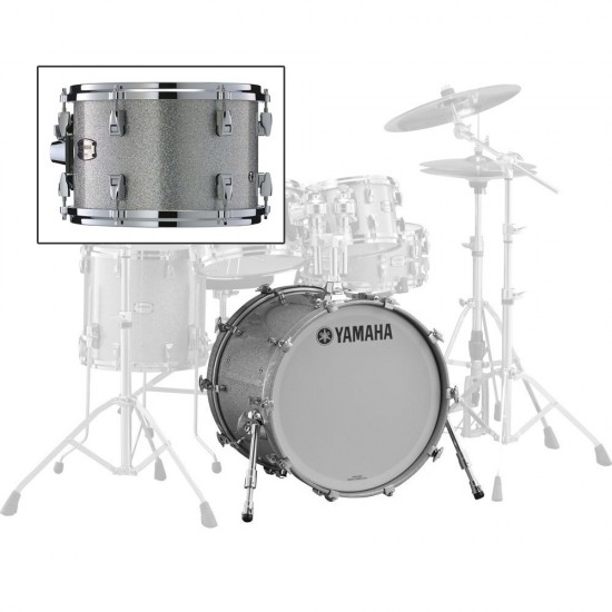 JAMB2214SLS - Grosse-caisse ABSOLUT MAPLE HYBRID 22''x14 SILVER SPARKLE