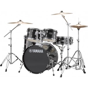 RYDEEN 5-fûts Fusion 20" Black Glitter - avec pack d'accessoires