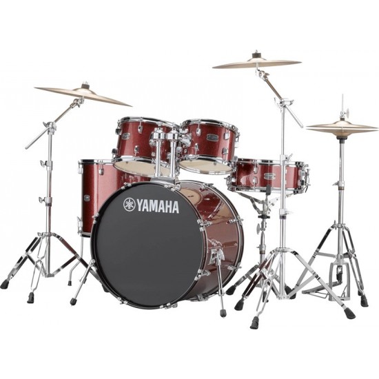 RYDEEN 5-fûts Fusion 22" Burgundy Glitter - avec pack d'accessoires