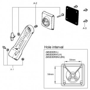 MSB30RBN - piques et coquille droite grosse caisse Starclassic - Black Nickel