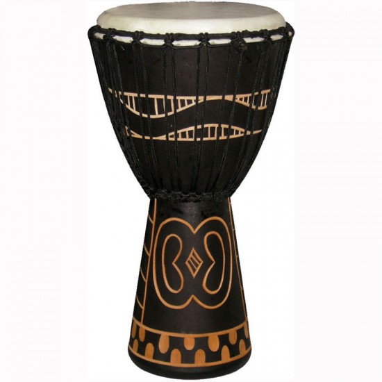 Djembé 10" bois noir sculpté GYE NYAME