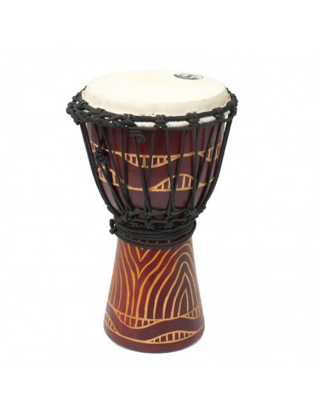 Djembé 12" bois rouge sculpté.