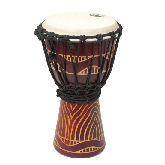 Djembé 14" bois rouge sculpté.