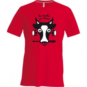 Tee-Shirt rouge VACHE QUI DRUM - taille XL