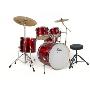 Batterie Gretsch Energy GE2 5-Fûts Fusion 20" Wine red + pack hardware + siège + cymbales PAISTE