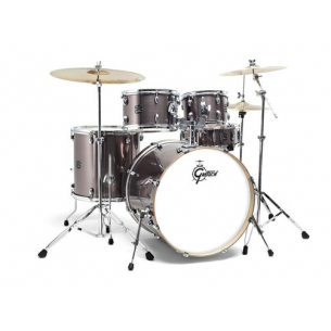 Batterie Gretsch Energy GE2 5-Fûts Fusion 20" Grey Steel + pack hardware + siège + cymbales PAISTE