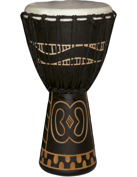 Djembé 8" bois noir sculpté GYE NYAME