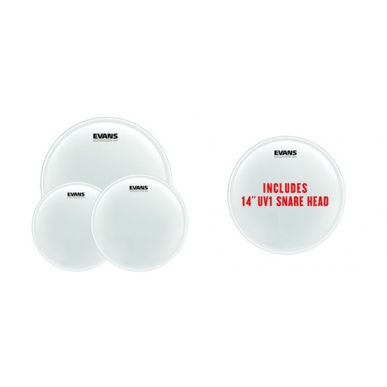 EPP-UV1-R Pack Rock UV1 - Peaux sablées (10" 12" 16") et peau de frappe pour caisse claire 14" UV1 sablée