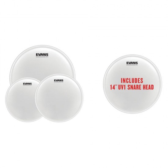 EPP-UV1-S UV1 Coated Standard Pack (12" 13" 16") with 14" UV1 Coated Snare Batter