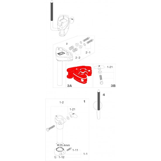 HTW109W22 - Tom holder casting Pièce support tige fixation tom - pour MTH1000