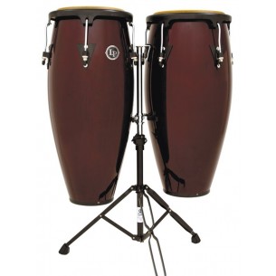 LP646B-DW - set deux Congas Aspire - double stand inclus - coloris Dark Wood