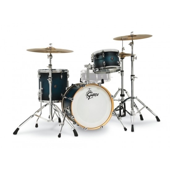 Kit 3 fûts Renown Maple SATIN ANTIQUE BLUE BURST 12" x 8" TT, 14" x 14" FT, 18" x 14" BD