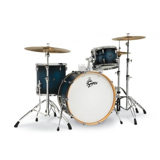 Kit 3 fûts Renown Maple SATIN ANTIQUE BLUE BURST 12" x 8" TT, 16" x 14" FT, 22" x 18" BD