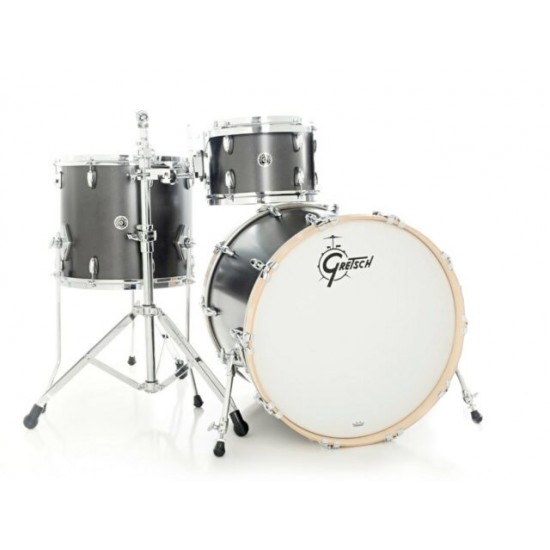 GB-R443 Kit 3 fûts USA Brooklyn SATIN BLACK METALLIC 13" x 9" TT / 16" x 16" FT / 24" x 14" BD
