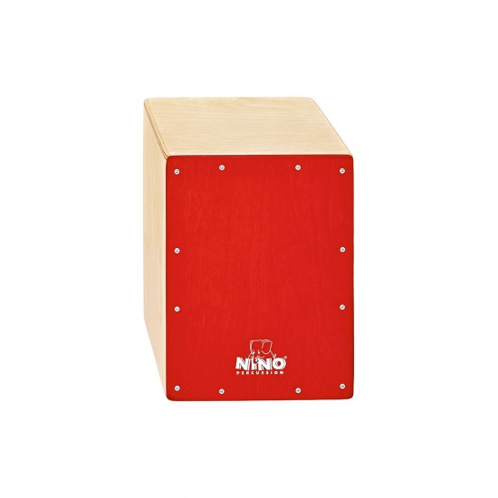 NINO950R - Cajon 13", Bouleau, Facade Rouge