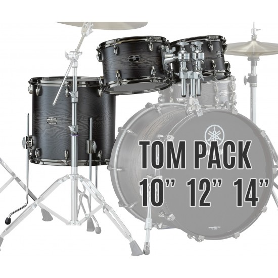 LHP4F3-UCS - Pack toms Live Custom Hybrid Oak 10 12 14 + support tom TH945B - Charcoal Sunburst