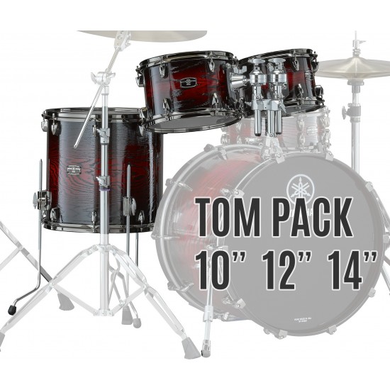 LHP4F3-UMS - Pack toms Live Custom Hybrid Oak 10 12 14 + support tom TH945B - Magma Sunburst
