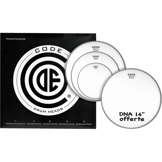 Set de peaux TOM PACK DNA Sablée FUSION + Caisse claire 14" DNA Sablée