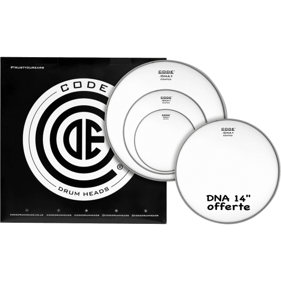 Set de peaux TOM PACK DNA Sablée ROCK + Caisse claire 14" DNA Sablée