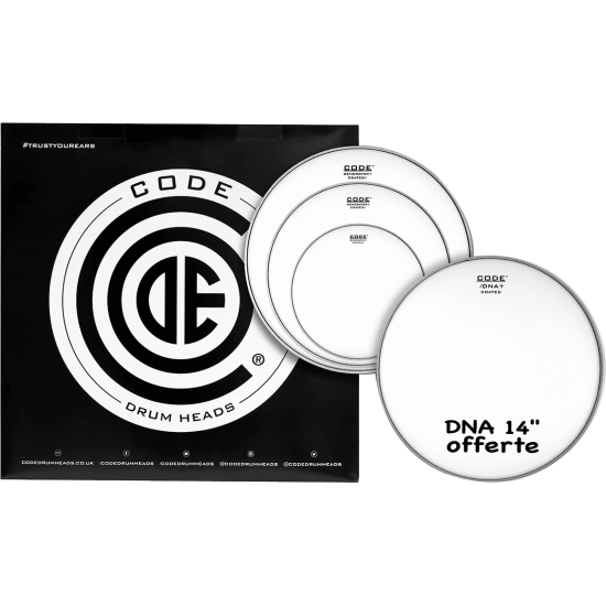 Set de peaux TOM PACK GENERATOR Sablée FUSION + Caisse claire 14" DNA Sablée