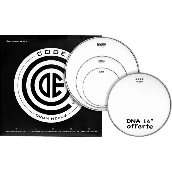 Set de peaux TOM PACK GENERATOR Sablée ROCK + Caisse claire 14" DNA Sablée