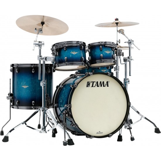 MA42TZBNS-MEB - kit Starclassic Maple 4 fûts Fusion 22" - Molten Electric Blue Burst avec acc. Black Nickel