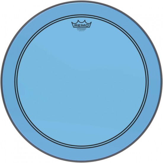 P3-1318-CT-BU - Peau Powerstroke 3 Colortone pour Grosse caisse, bleu, 18"