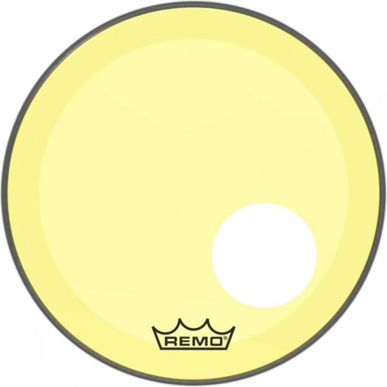 P3-1318-CT-YEOH - Peau Powerstroke 3 Colortone pour Grosse caisse, jaune, 18", avec trou décentré de 5"