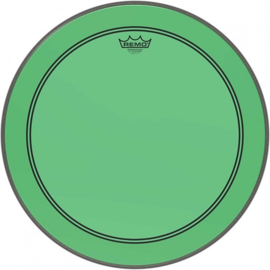 P3-1320-CT-GN - Peau Powerstroke 3 Colortone pour Grosse caisse, vert, 20"
