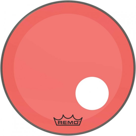 P3-1320-CT-RDOH - Peau Powerstroke 3 Colortone pour Grosse caisse, rouge, 20", avec trou décentré de 5"