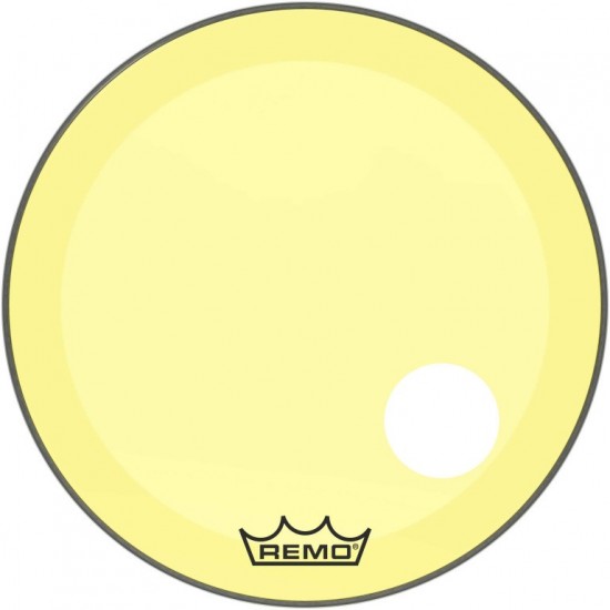 P3-1326-CT-YEOH - Peau Powerstroke 3 Colortone pour Grosse caisse, jaune, 26", avec trou décentré de 5"