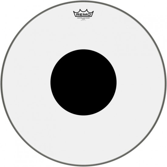 CS-0320-10 - Peau CS Transparente 20" + rond noir, pour Floor tom