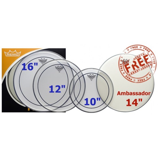 PP-1870-PS - Pro Pack (Pinstripe transparente 10", 12", 16" + Ambassador sablée 14" gratuite)