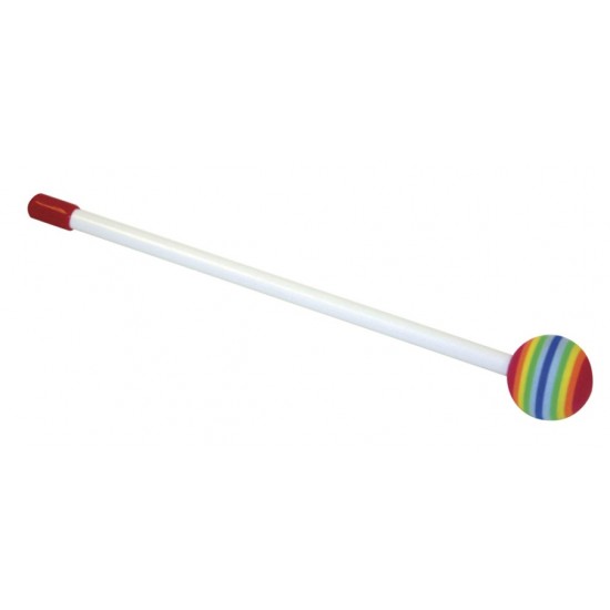 HK-1224-10 - Mailloche Lollipop de 25 cm avec tête de 36 mm en mousse multicolore