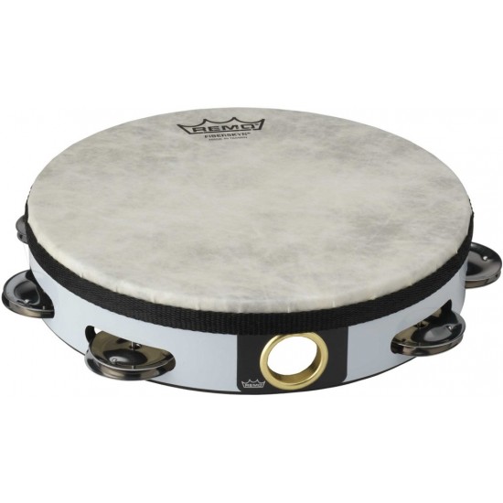 TA-5108-00 - Tambourin 08" avec 1 rangée de 8 cymbalettes avec peau non-accordable