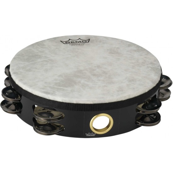 TA-5208-70 - Tambourin 08" avec 2 rangées de 8 cymbalettes avec peau non-accordable