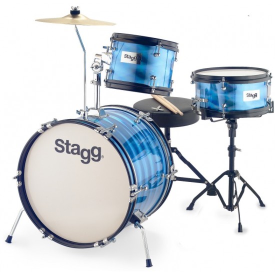 TIM JR 3/16B BL - Batterie junior 8" / 10" / 16", avec accessoires, bleue