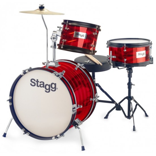 TIM JR 3/16B RD - 3Pc 16"Jr Drset+Hw/Throne-Red