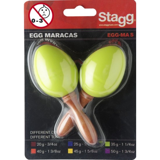 EGG-MA S/GR - Paire de maracas oeufs en plastique