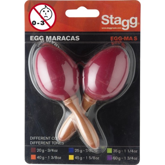 EGG-MA S/RD - Paire de maracas oeufs en plastique
