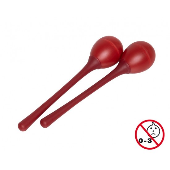 EGG-MA L/RD - Paire de maracas oeufs en plastique à long manche