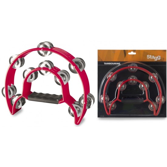TAB-1 RD - Cutaway Tambourine 20 Jing,Red