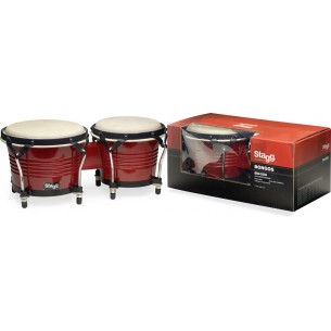 BW-200-CH - Bongos latins en bois de 7,5" et 6,5", finition merisier