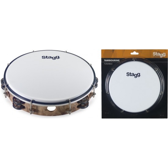 TAB-210P/WD - Tambourin accordable en plastique 10" avec 2 rangées de cymbalettes