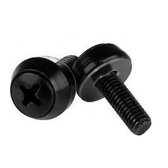 MS412B20P - Lot de 20 vis noires M4x12mm avec coupelle