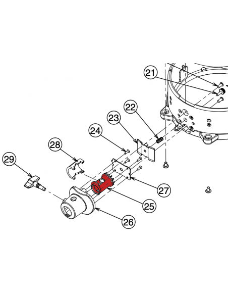 5100007019 - BRACKET SLEEVE - Insert nylon noir pour support de tom - PD-108 et PD-128